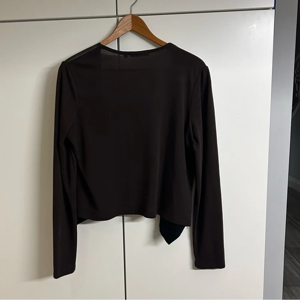 Dex Black and Burgundy Draped Women's Jacket , Size L - Picture 2 of 5